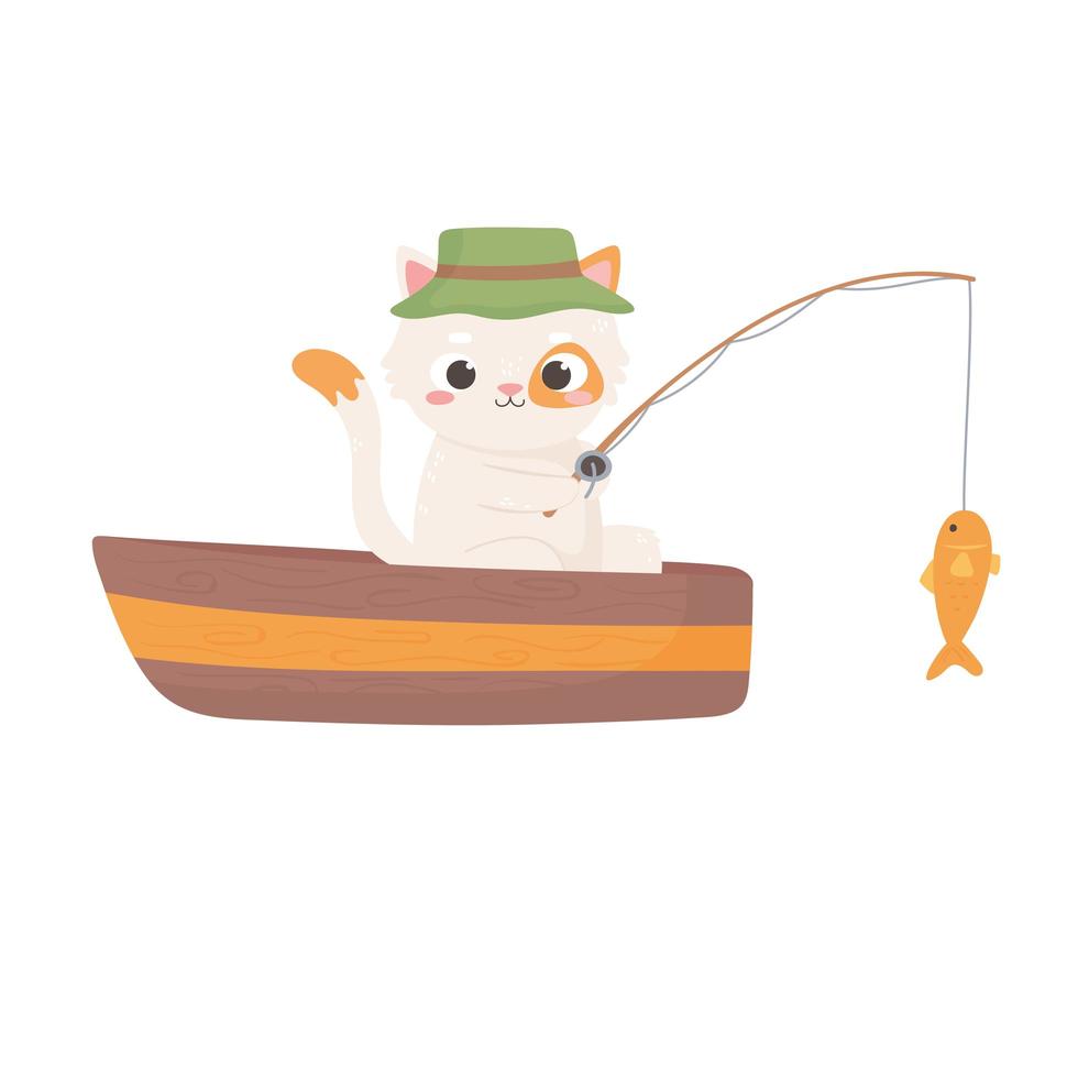 lindo perro pesca vector