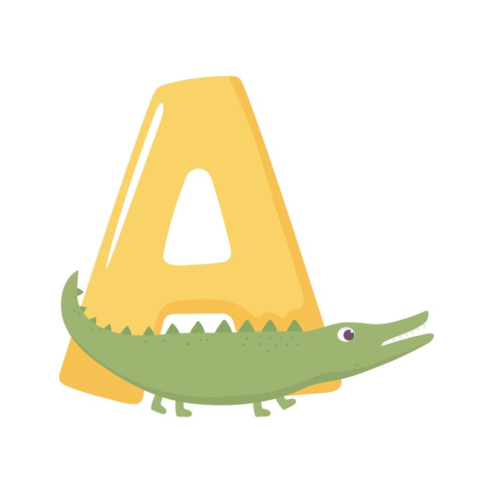 alfabeto animal cocodrilo vector