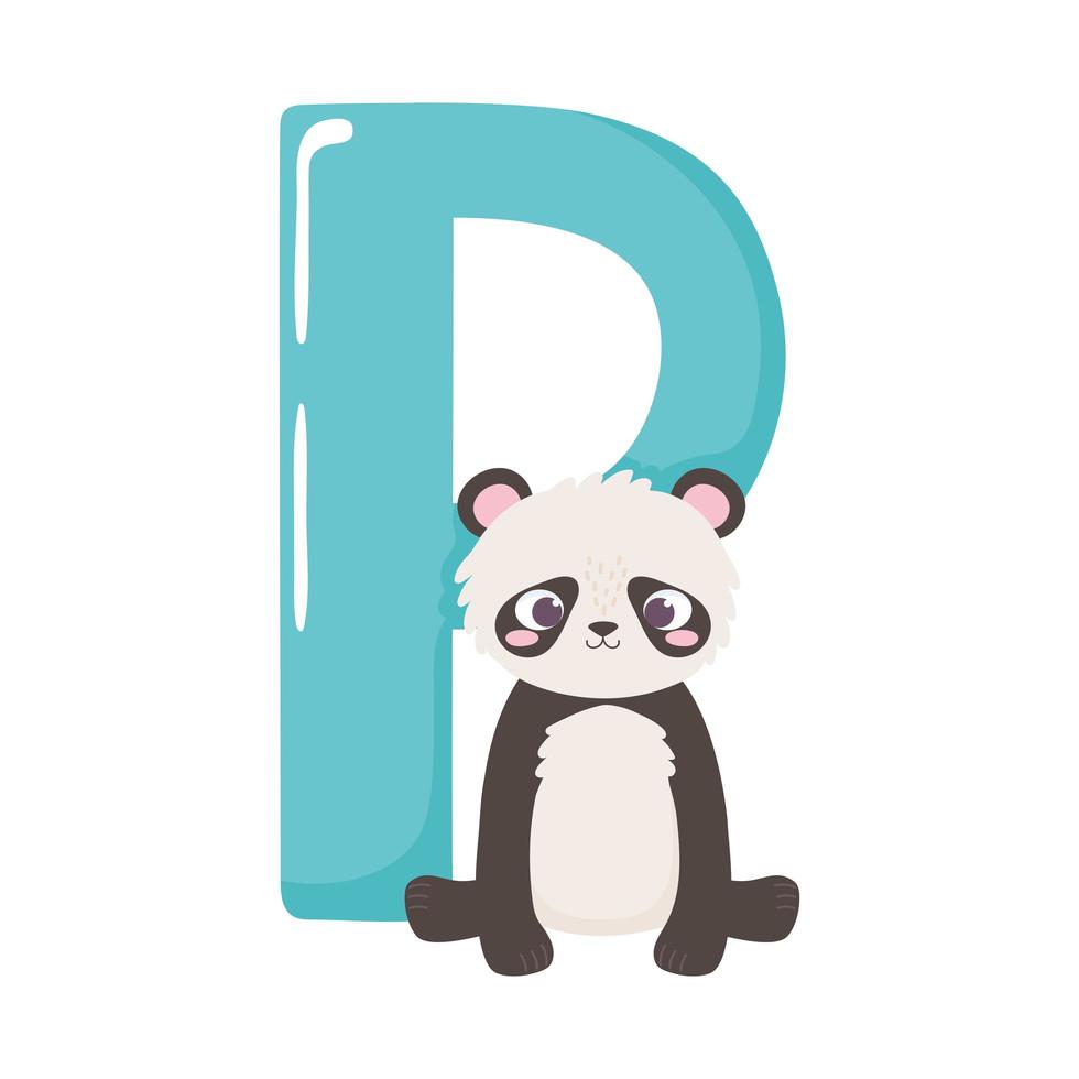 panda animal alphabet vector