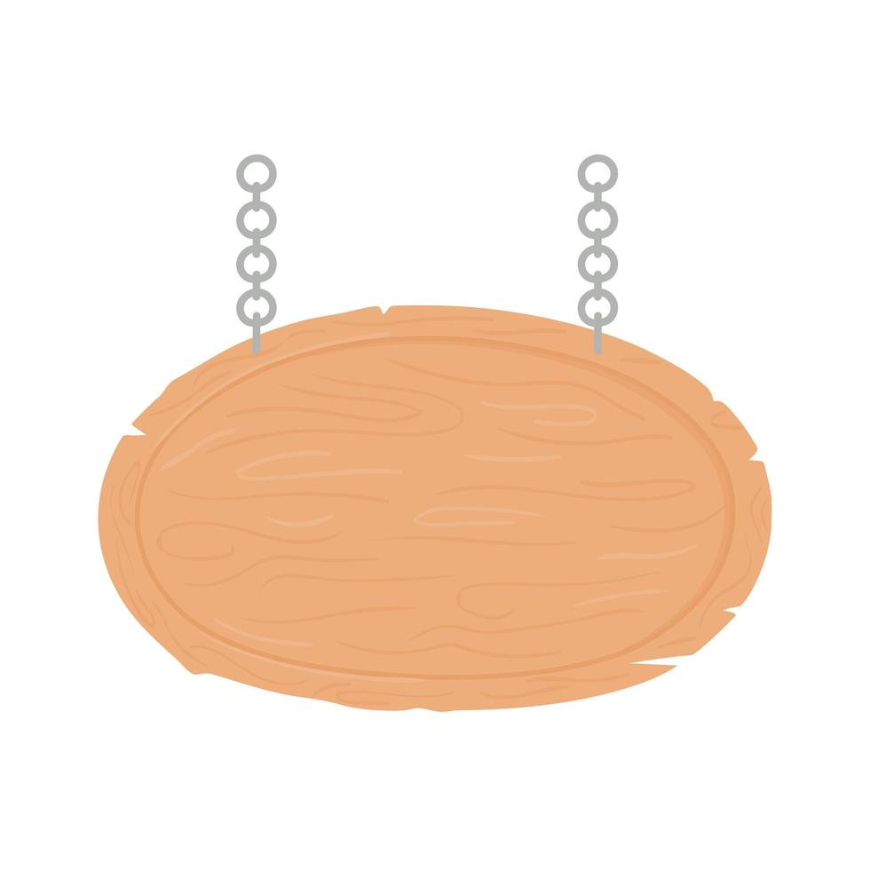 wood oval signboard vector