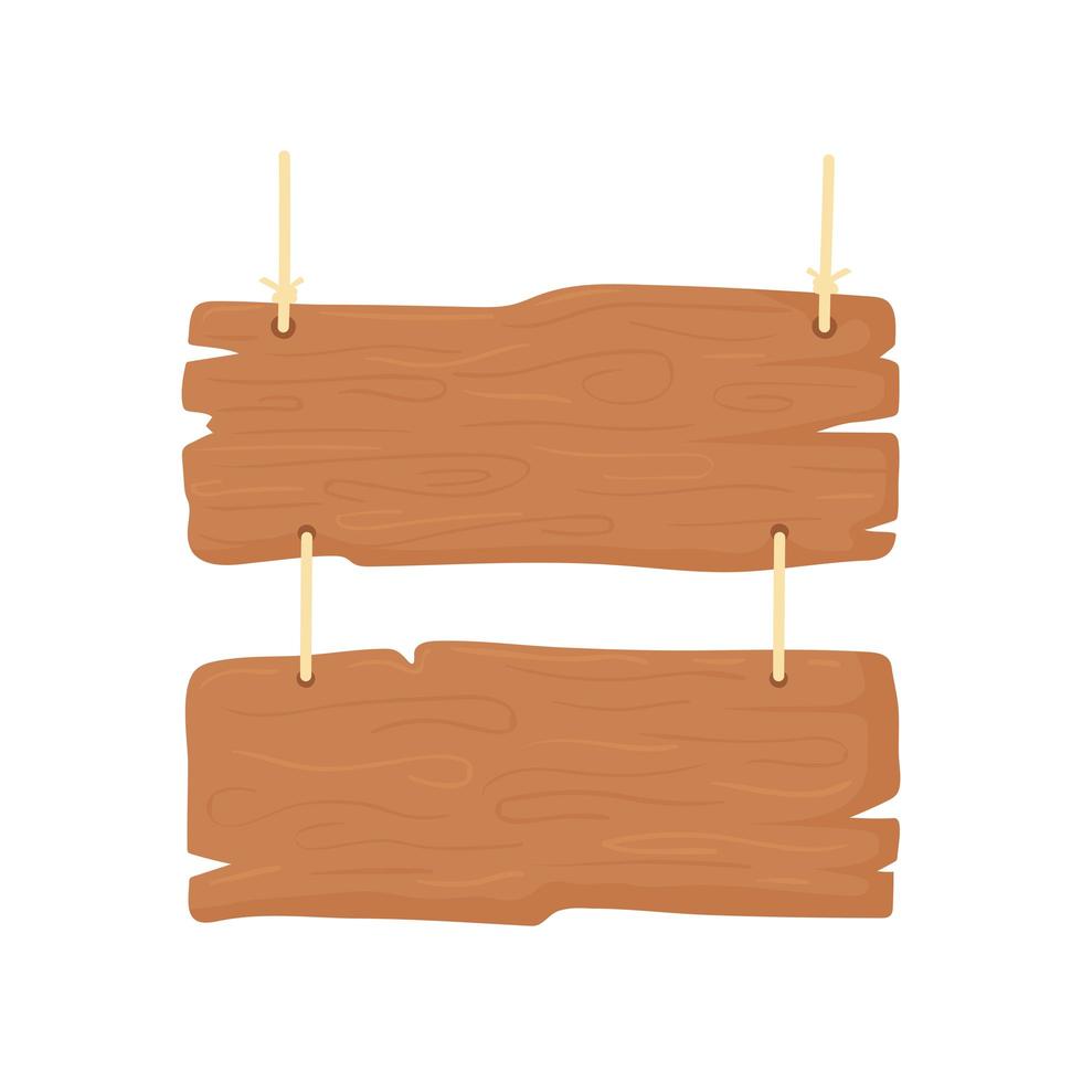 hanging wood boards vector