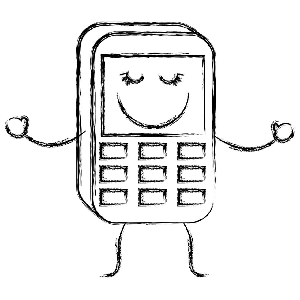 happy phone icon vector