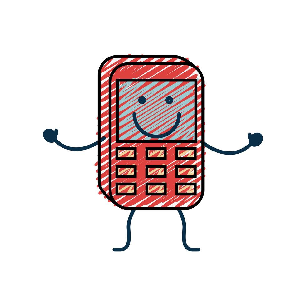 icono de teléfono feliz vector