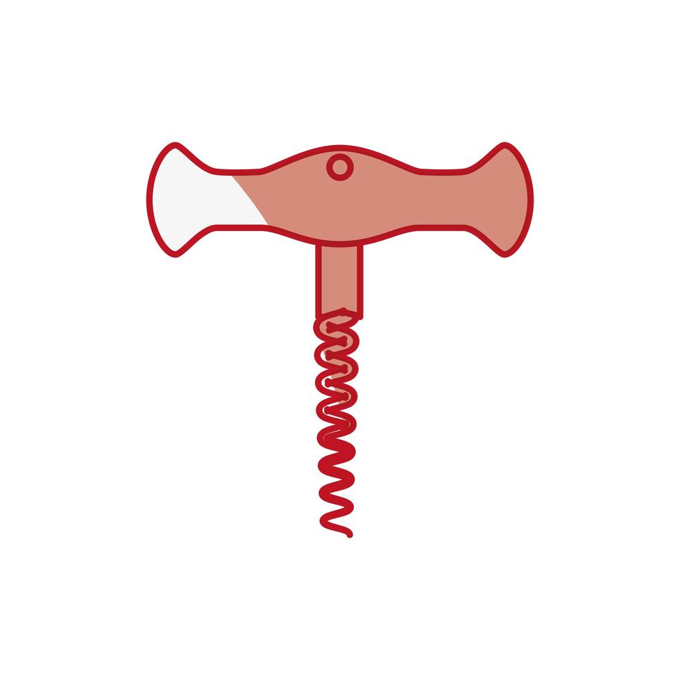 Wine corkscrew isolated vector