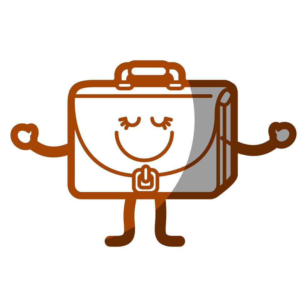 happy briefcase icon vector