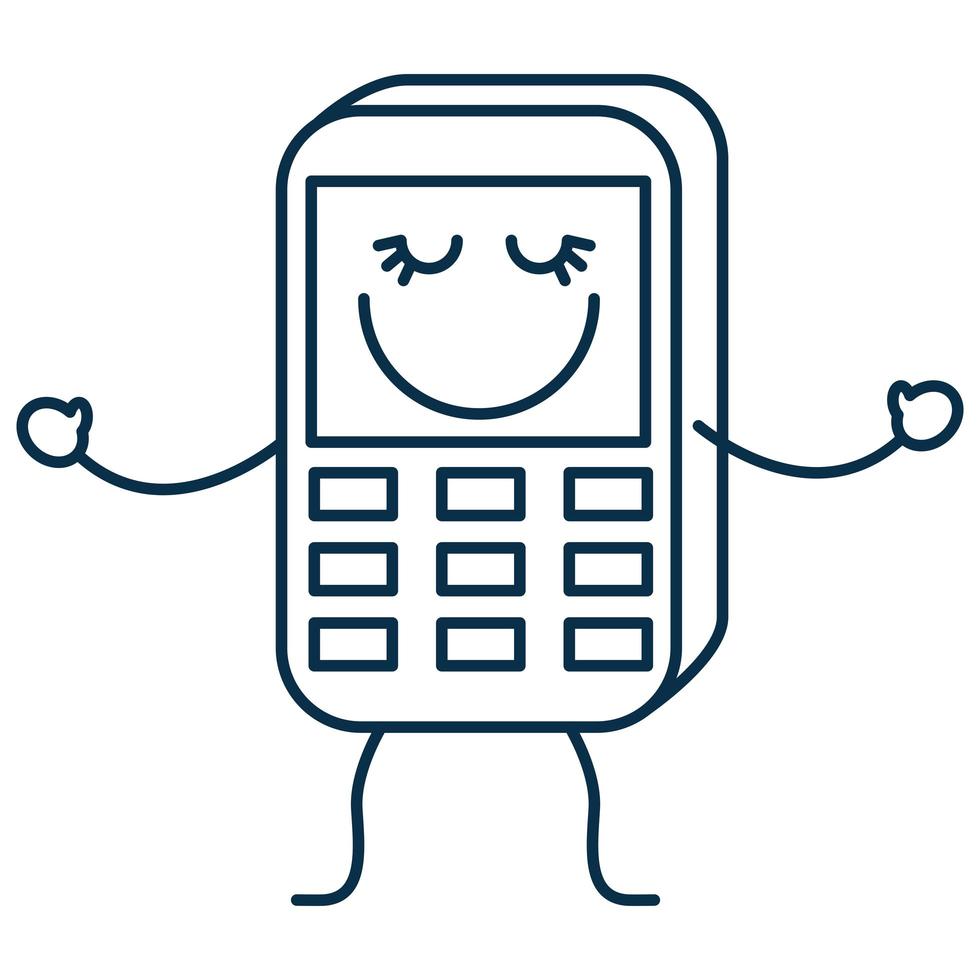 happy phone icon vector