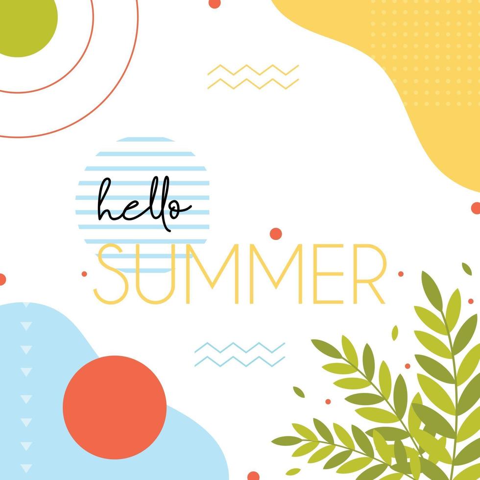 Hello summer poster card vector
