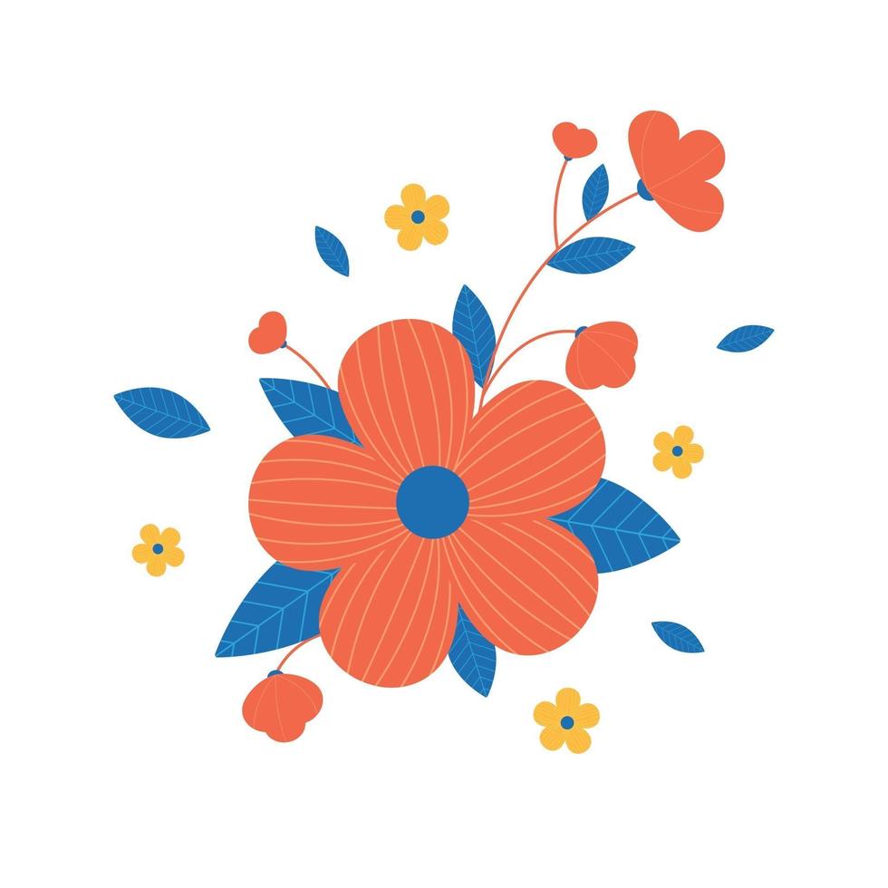 Floral illustration set vector