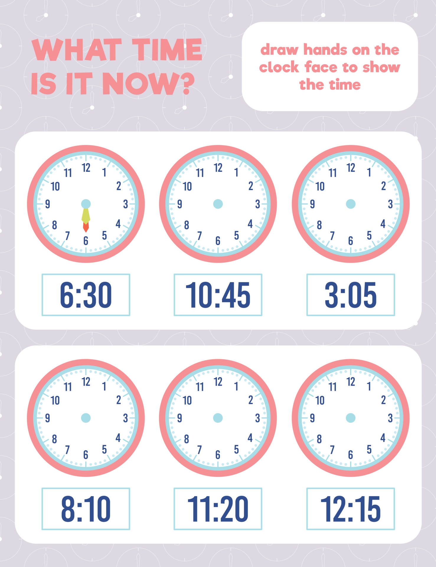 Time worksheet practice print page 2453466 Vector Art at Vecteezy