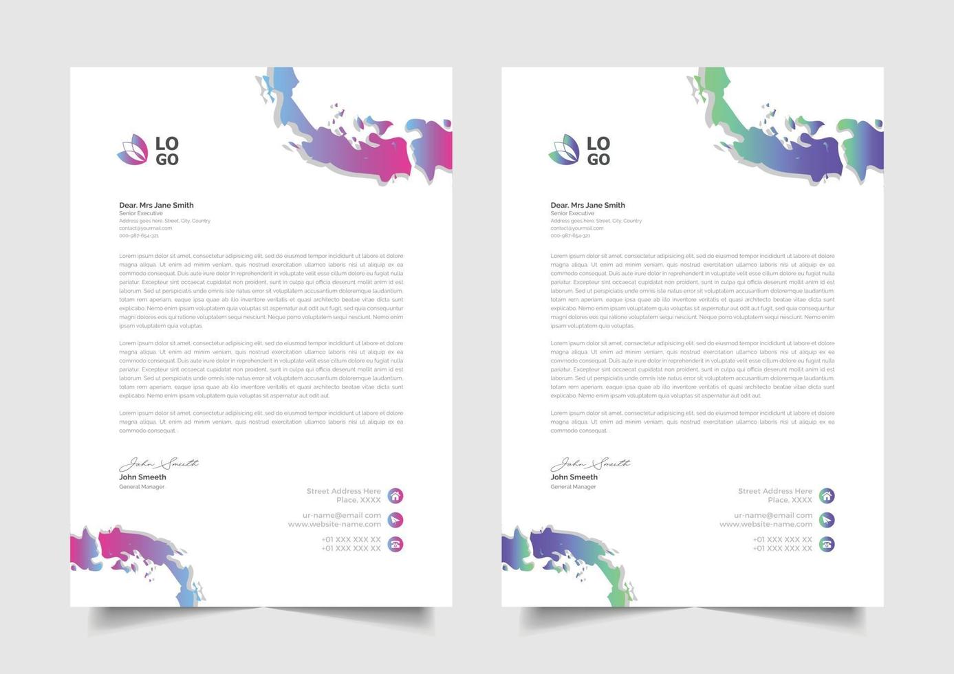 abstract simple letterhead design for business victor template vector