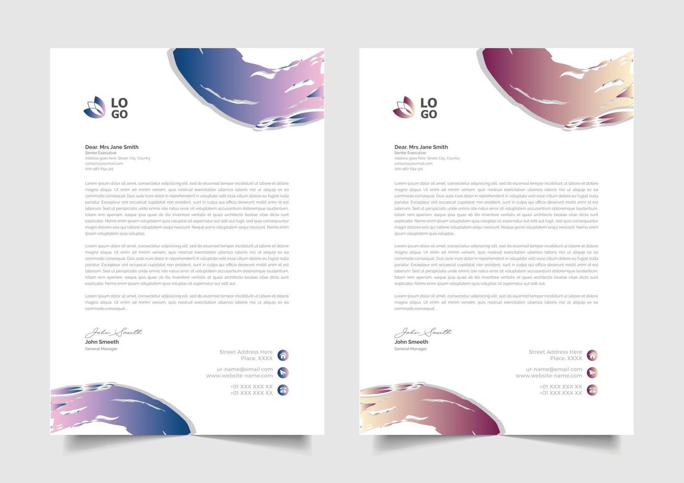 abstract simple letterhead design for business victor template vector