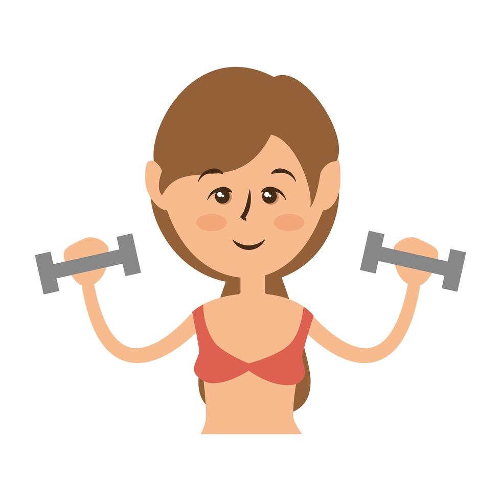 dibujos animados de fitness mujer vector