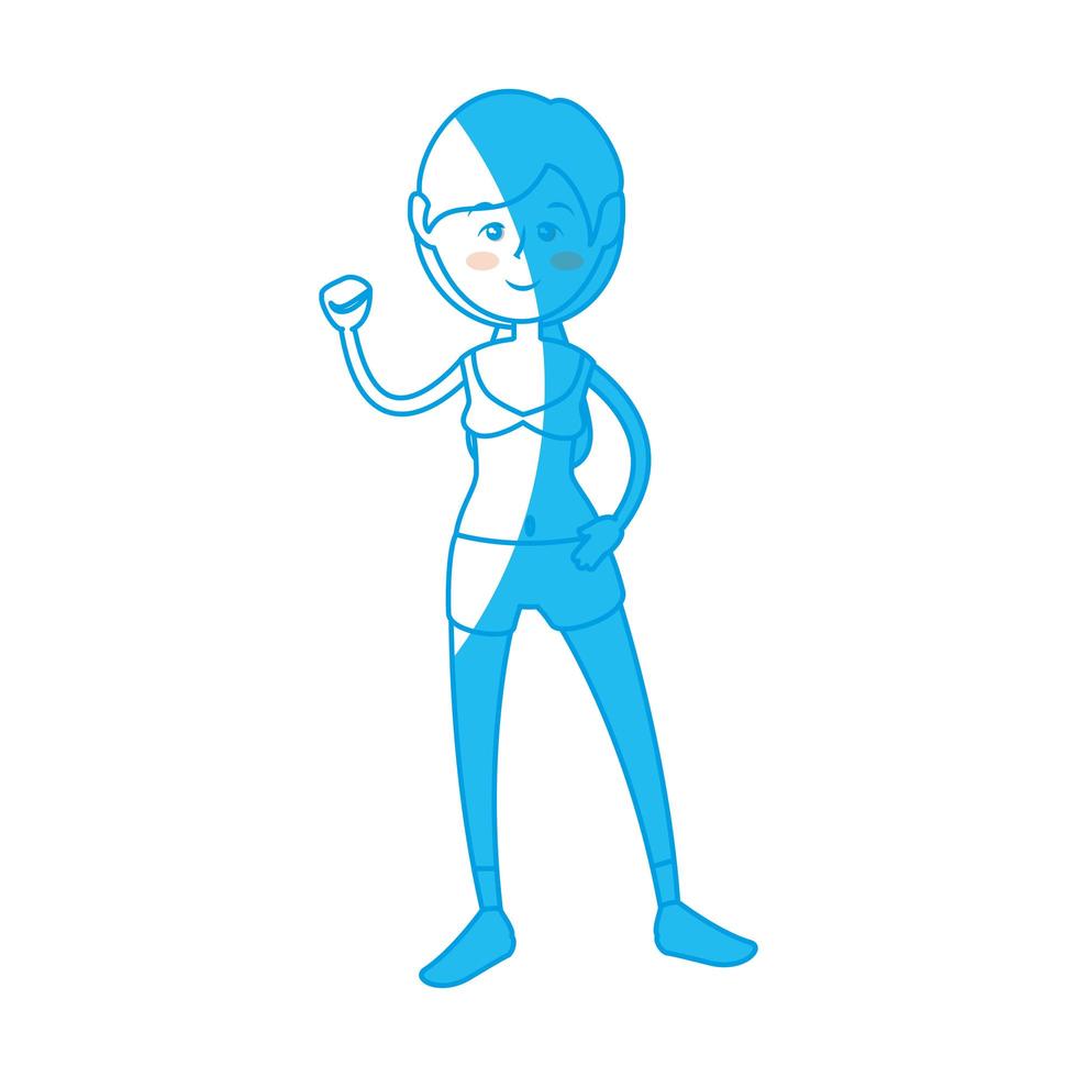 Women fitness cartoon vector