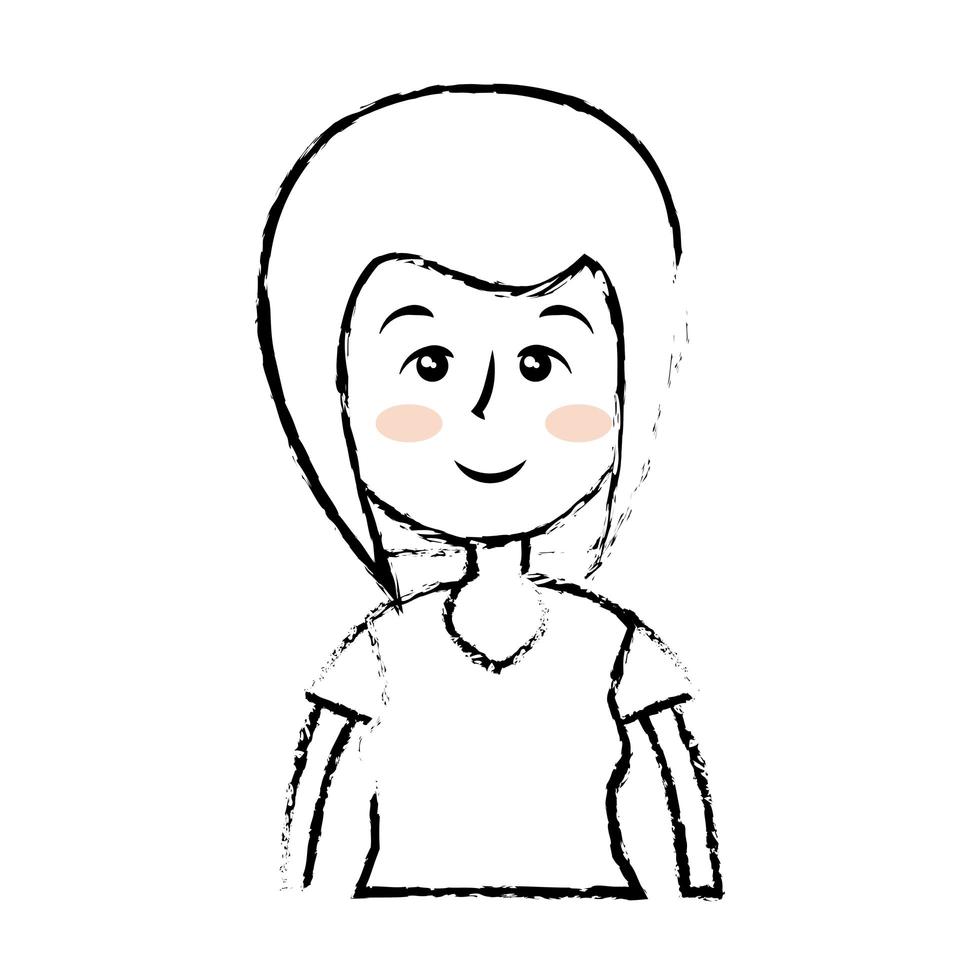 Woman cute cartoon vector