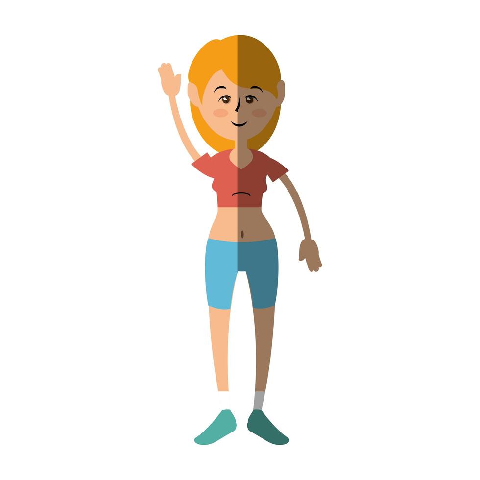 dibujos animados de fitness mujer vector