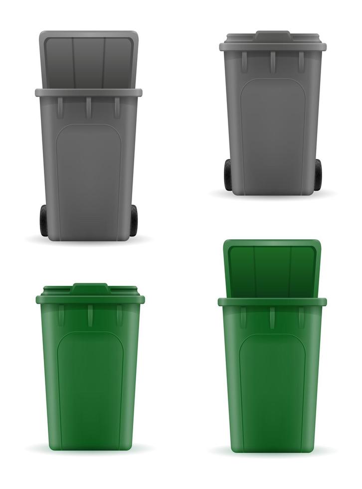 recycling bin trash bucket stock vector illustration isolated on white background