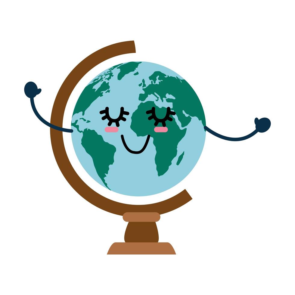 World globe cartoon vector