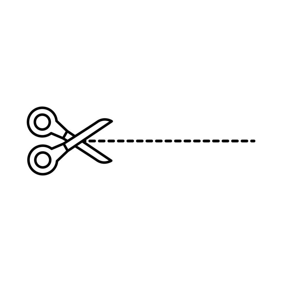 Scissor cute lines vector