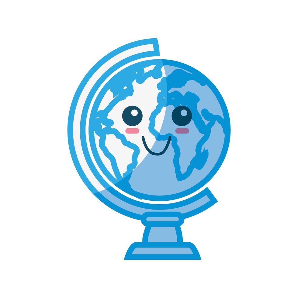 World globe cartoon vector