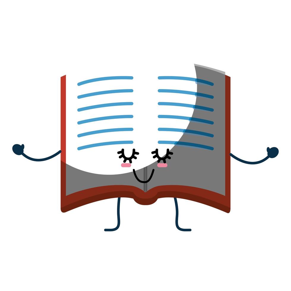 Book cute cartoon vector