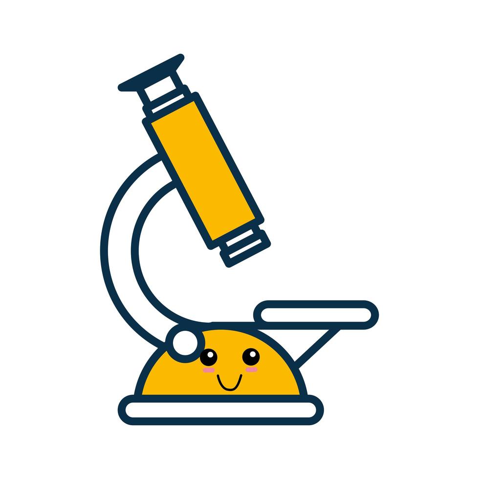 Microscope cute cartoon vector
