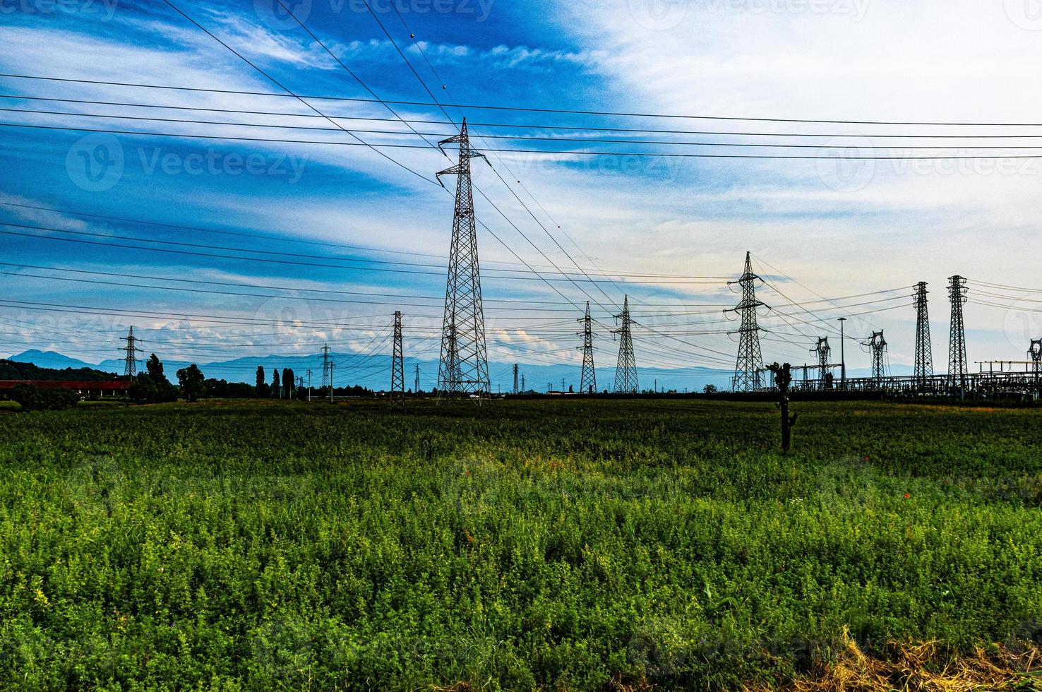 High voltage pylons photo