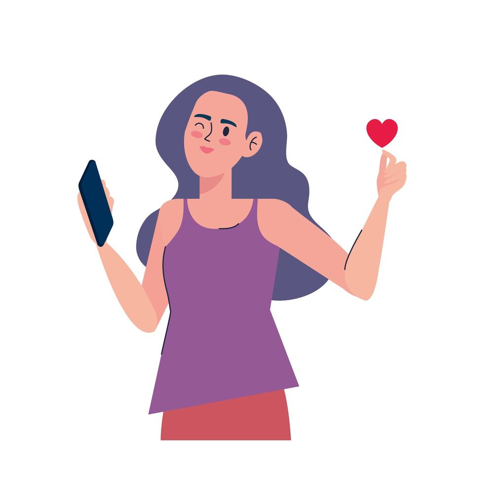 woman influencer with heart vector