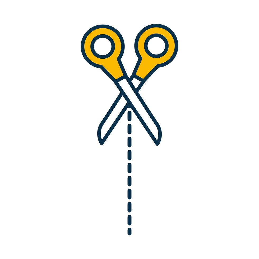 Scissor cute lines vector