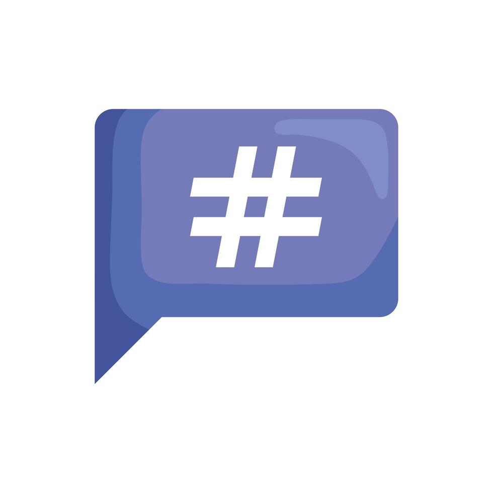 hashtag in speech bubble vector