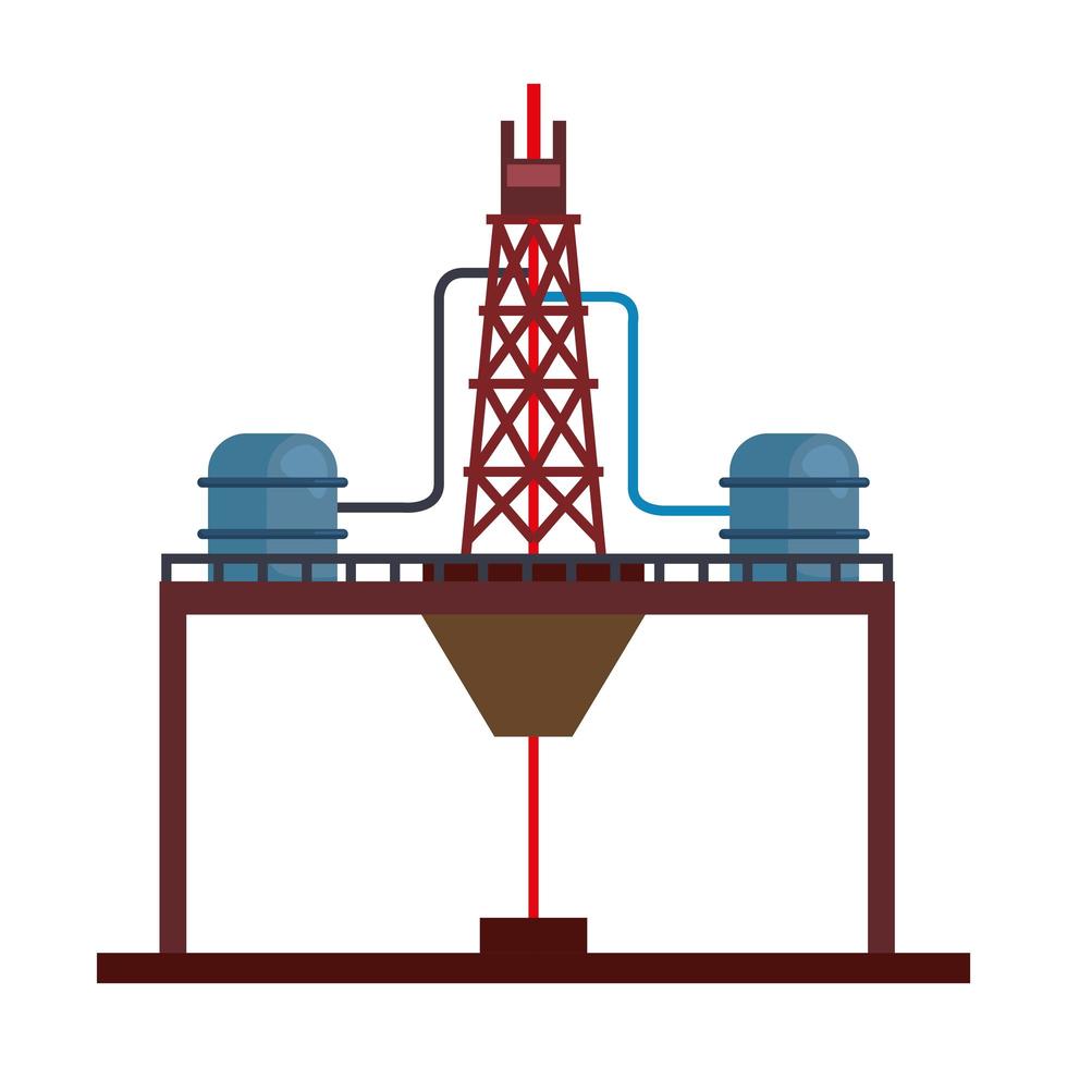 plataforma petrolera de refinería vector