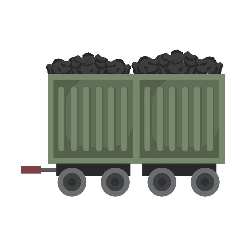 green mine wagon vector