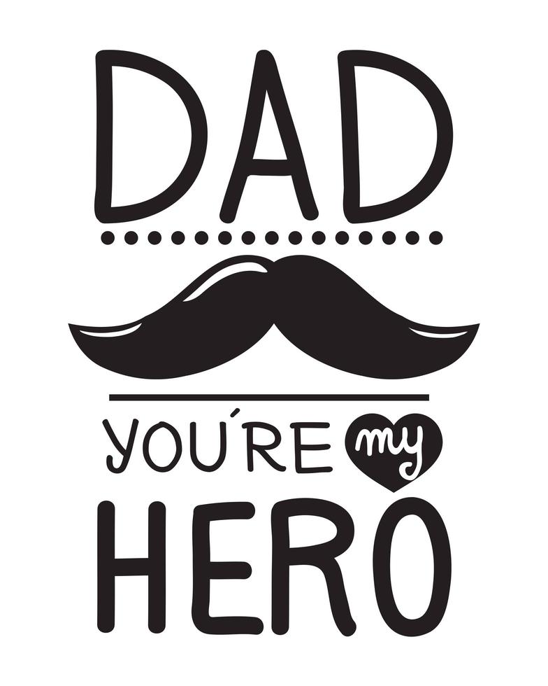 dad my hero lettering vector