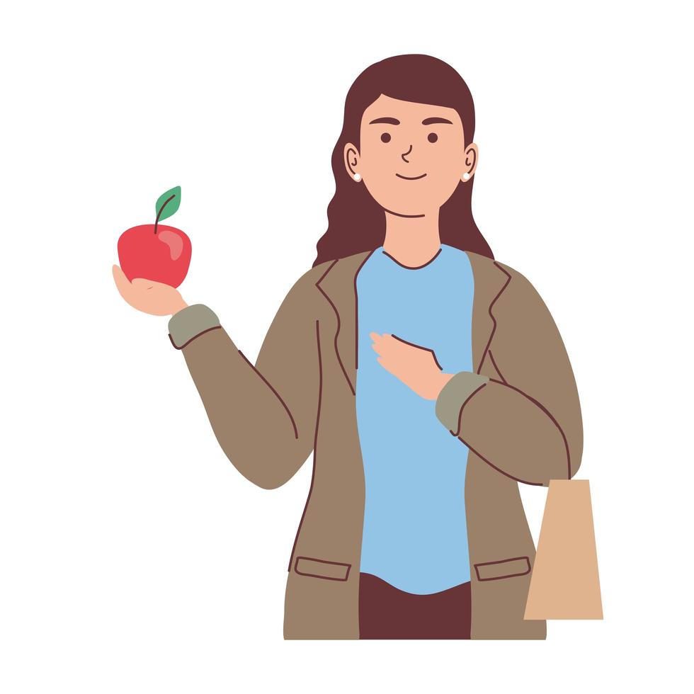 woman vegan character vector