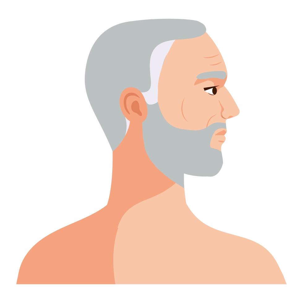 graying man shirtless vector