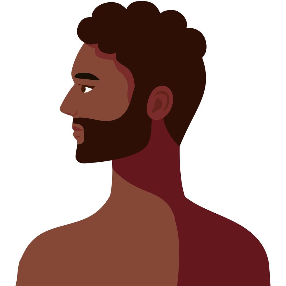 hombre afro sin camisa vector