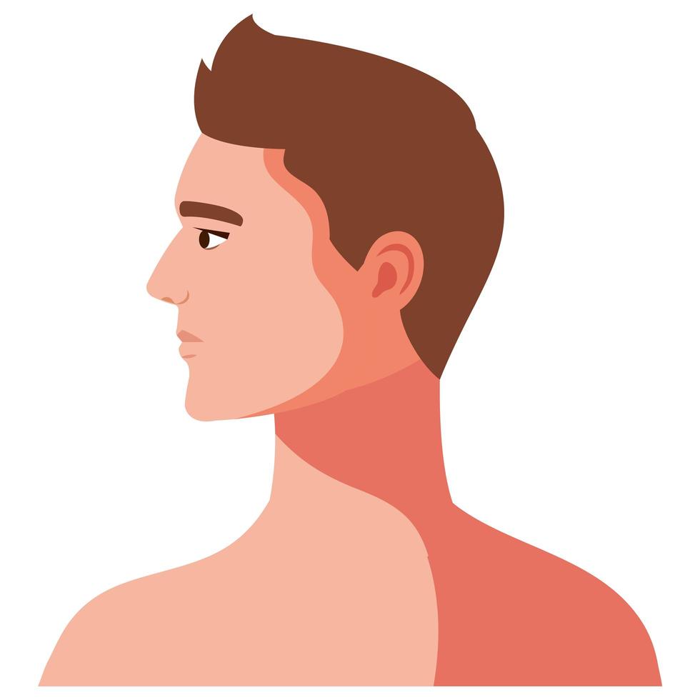 profile man shirtless vector