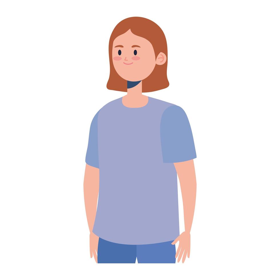 personaje de jovencita vector