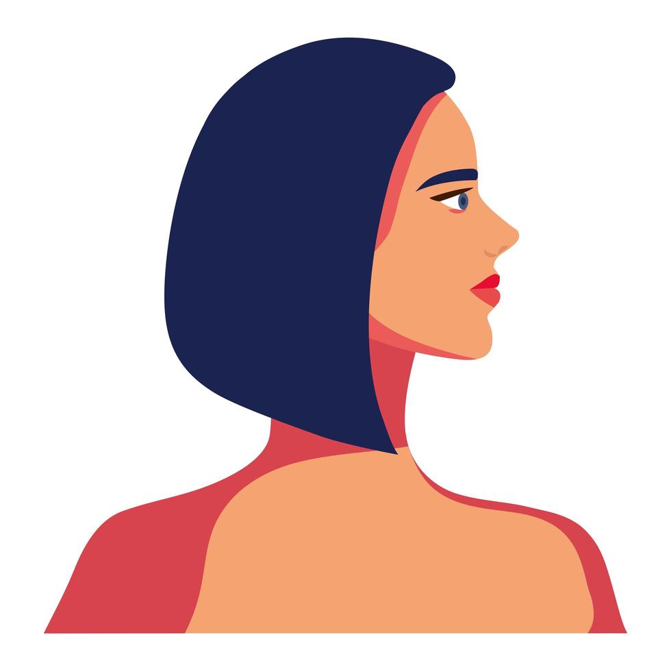 perfil mujer sin camisa vector