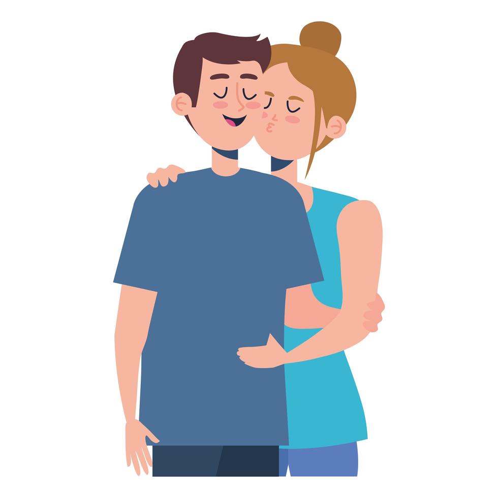 couple happy characters vector