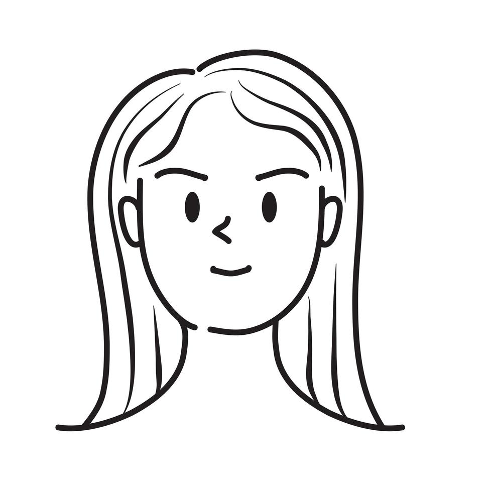 young woman doddle vector