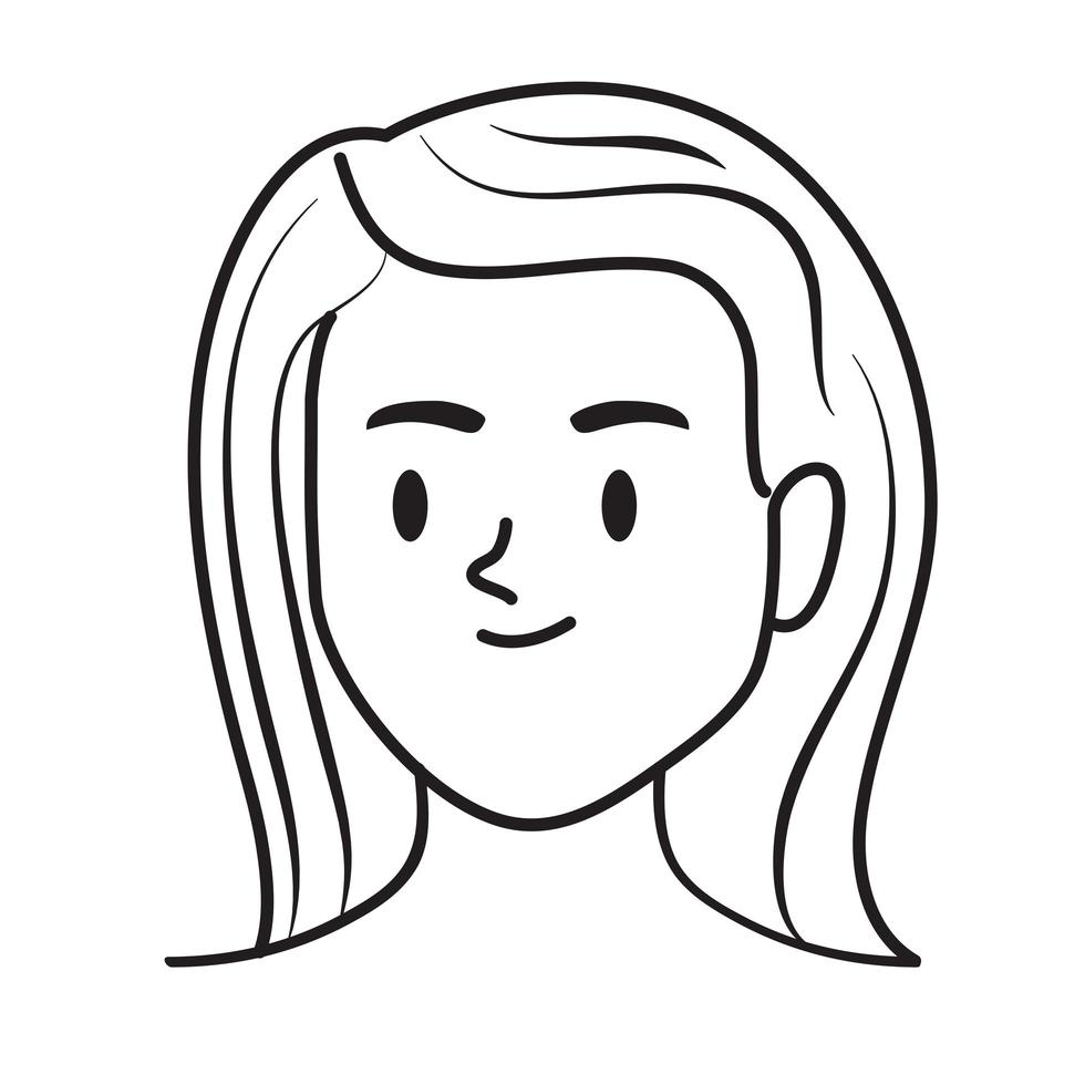 happy lady doddle vector