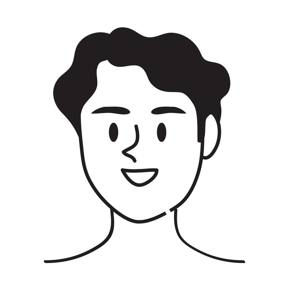young man doddle vector