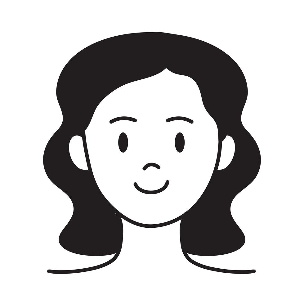 happy girl doddle vector