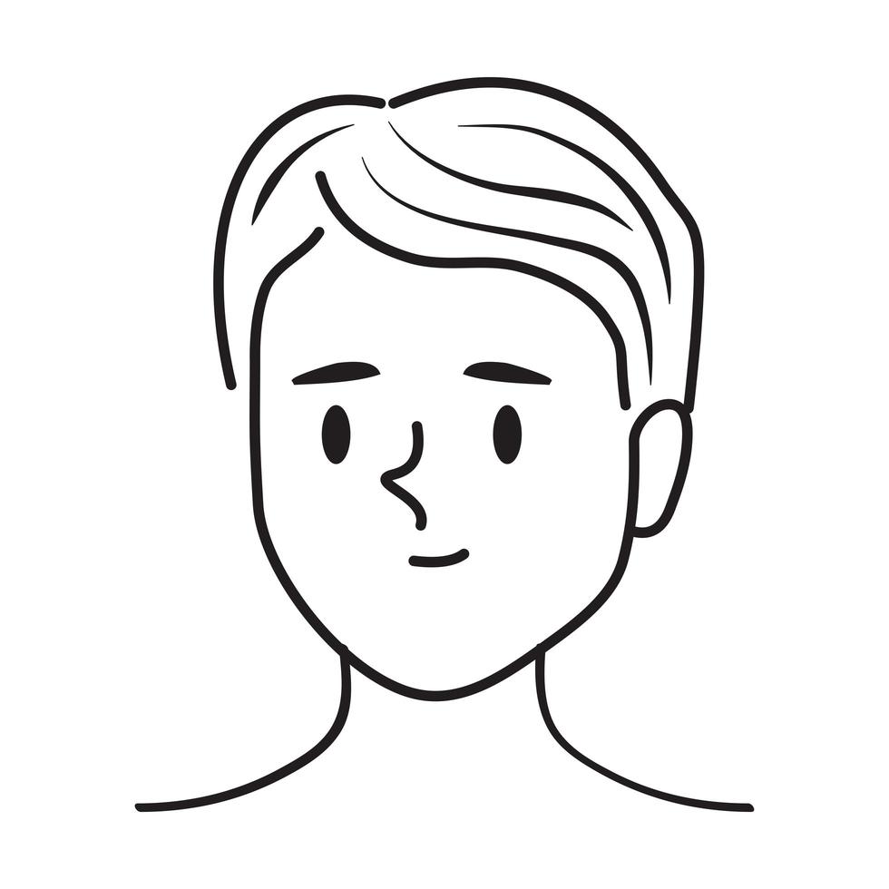 young boy doddle vector