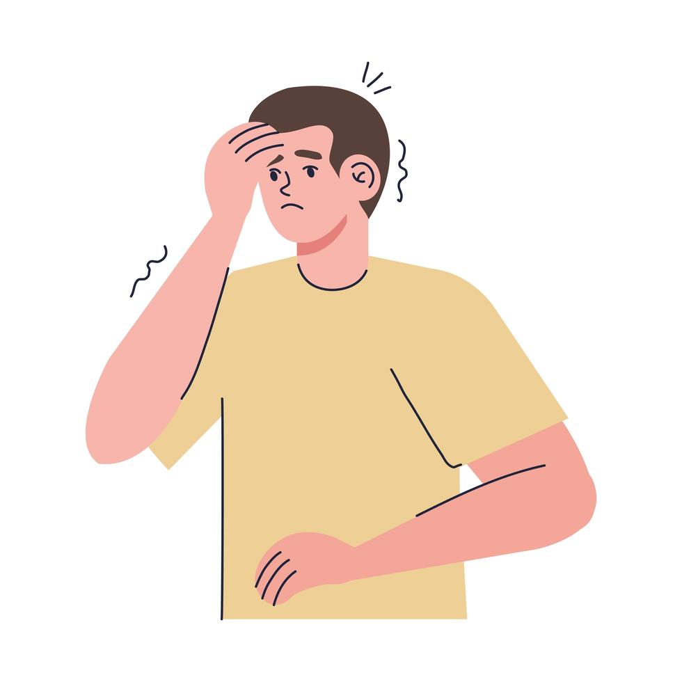 man with anxiety vector