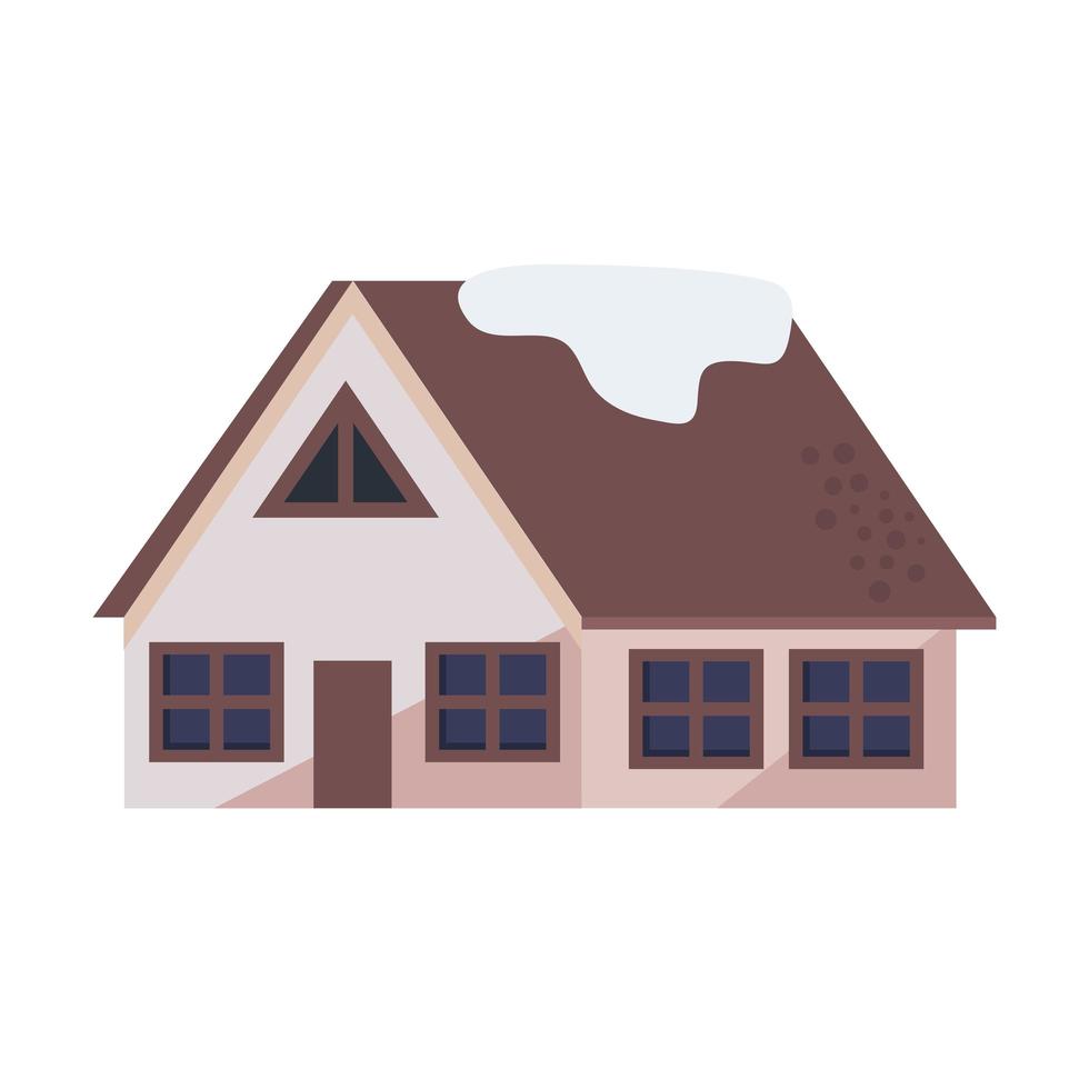 pink winter house vector