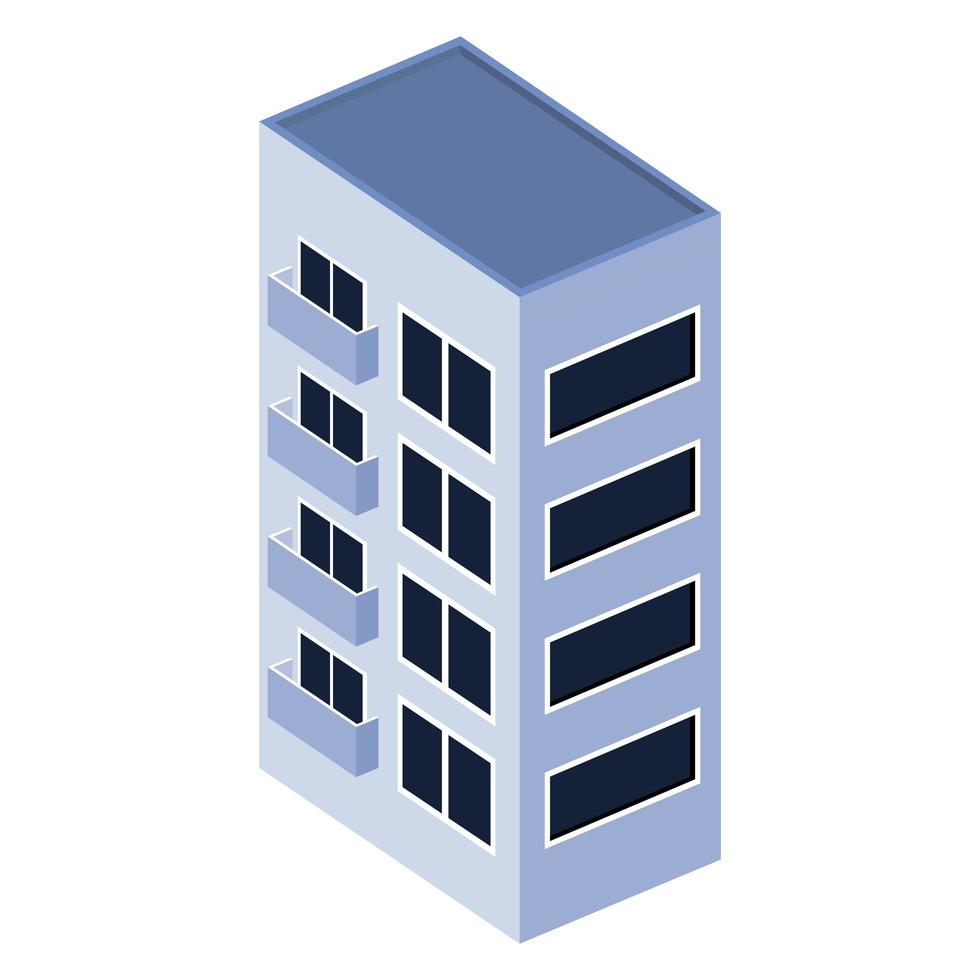 lilac building isometric vector