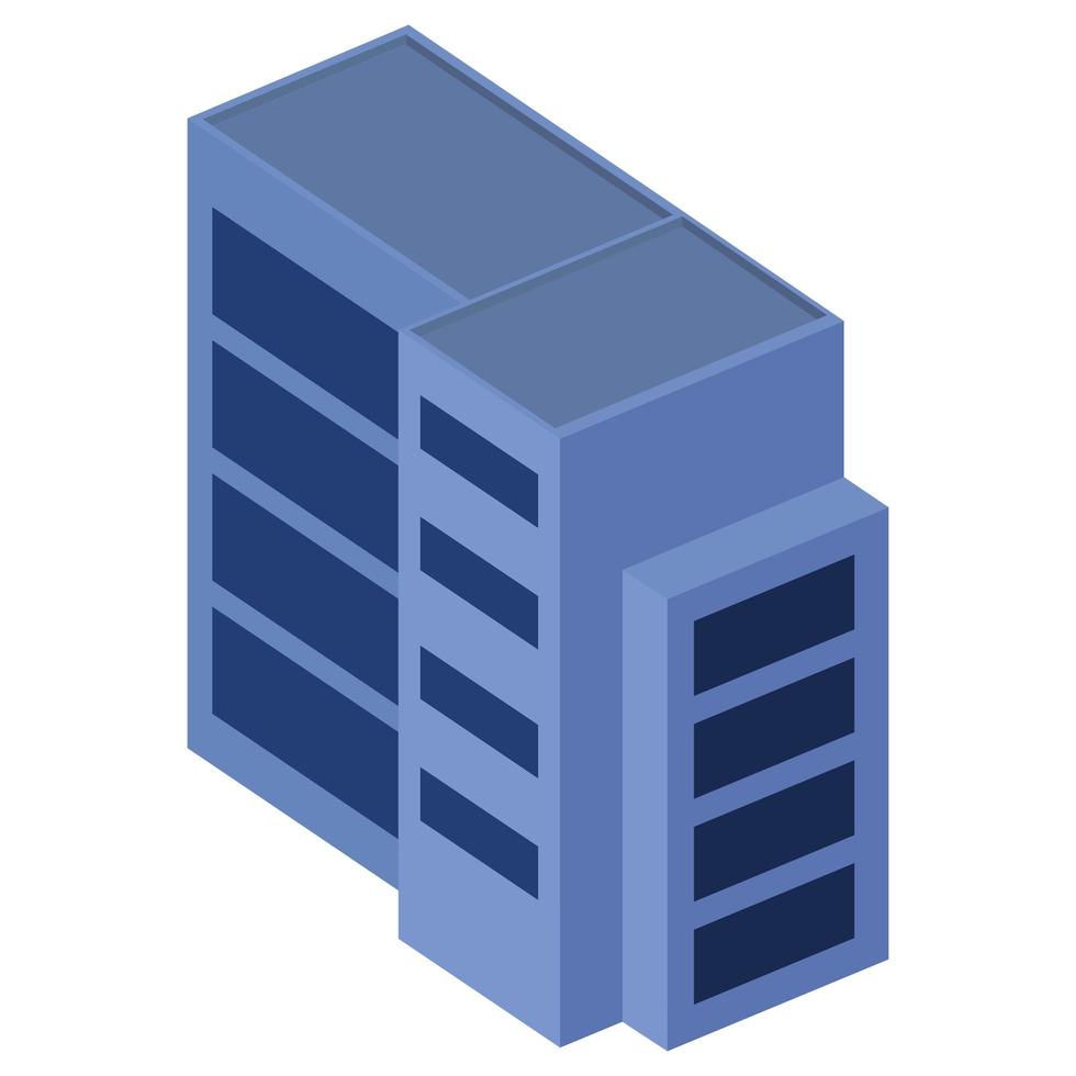 isometric blue building vector