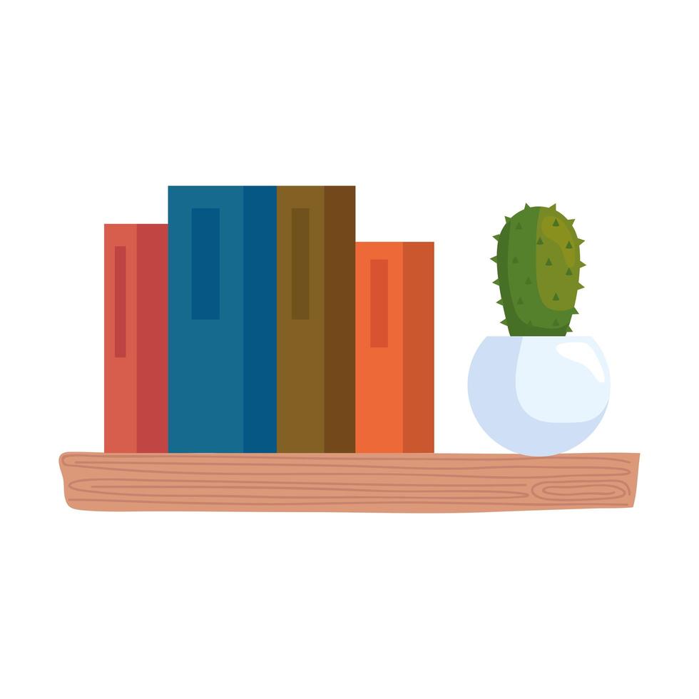 shelf with books vector