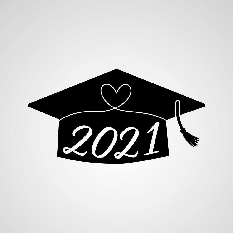 vector ilustrar el diseño del logotipo de graduación 2021 y el diseño de la camiseta